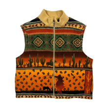 Load image into Gallery viewer, Western Desert Scene Paisley Fleece Vest - Size M/L
