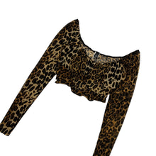 Load image into Gallery viewer, Women&#39;s Windsor Cropped Mesh Cheetah Print Long Sleeve - Size S
