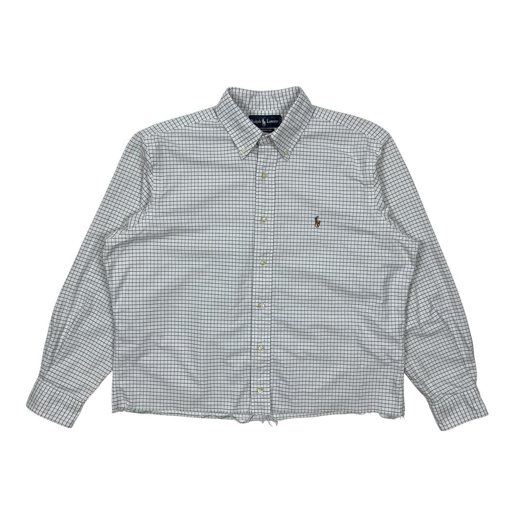 Ralph Lauren Check Print Raw Hem Button Down - Size M/L