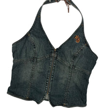 Load image into Gallery viewer, Women&#39;s Harley-Davidson Embellished Denim Halter Top - Size L
