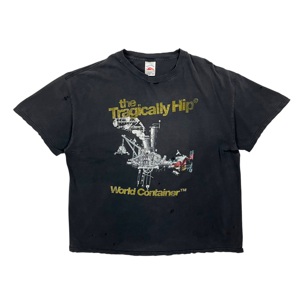 2007 The Tragically Hip World Container Distressed Tour Tee - Size L