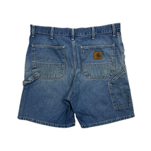 Load image into Gallery viewer, Carhartt Distressed Denim Carpenter Shorts - Size 34&quot;
