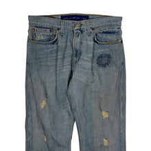 Load image into Gallery viewer, Distressed Levi's 527 Low Boot Cut Denim Jeans - Size 32"
