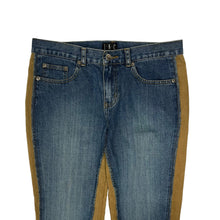 Load image into Gallery viewer, Women&#39;s Two Tone Flared Suede Denim Pants - Size M/L
