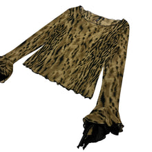 Load image into Gallery viewer, Women&#39;s Trixxi Tiger Print Ruffled Long Sleeve - Size L
