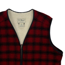 Load image into Gallery viewer, LL Bean Plaid Shearling Lined Vest - Size XXL
