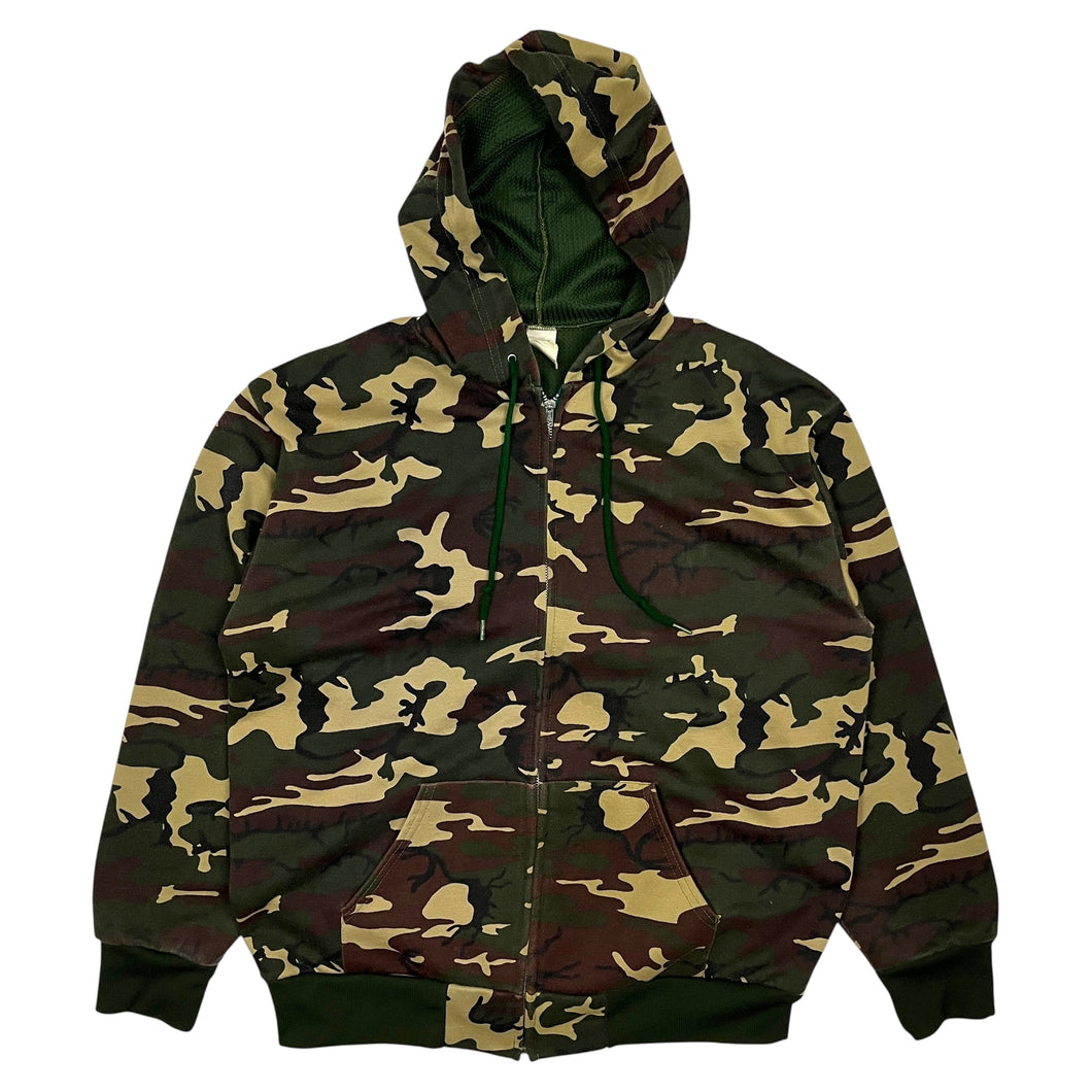Civillian Woodland Camo Full Zip Hoodie - Size L