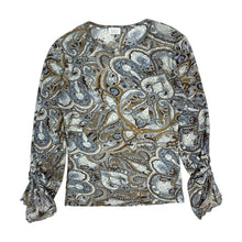 Load image into Gallery viewer, Women&#39;s Paisley Print Ruffled Cuffs Long Sleeve - Size M
