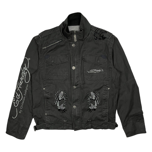 Ed Hardy By Christian Audigier Black Panther Jacket - Size L