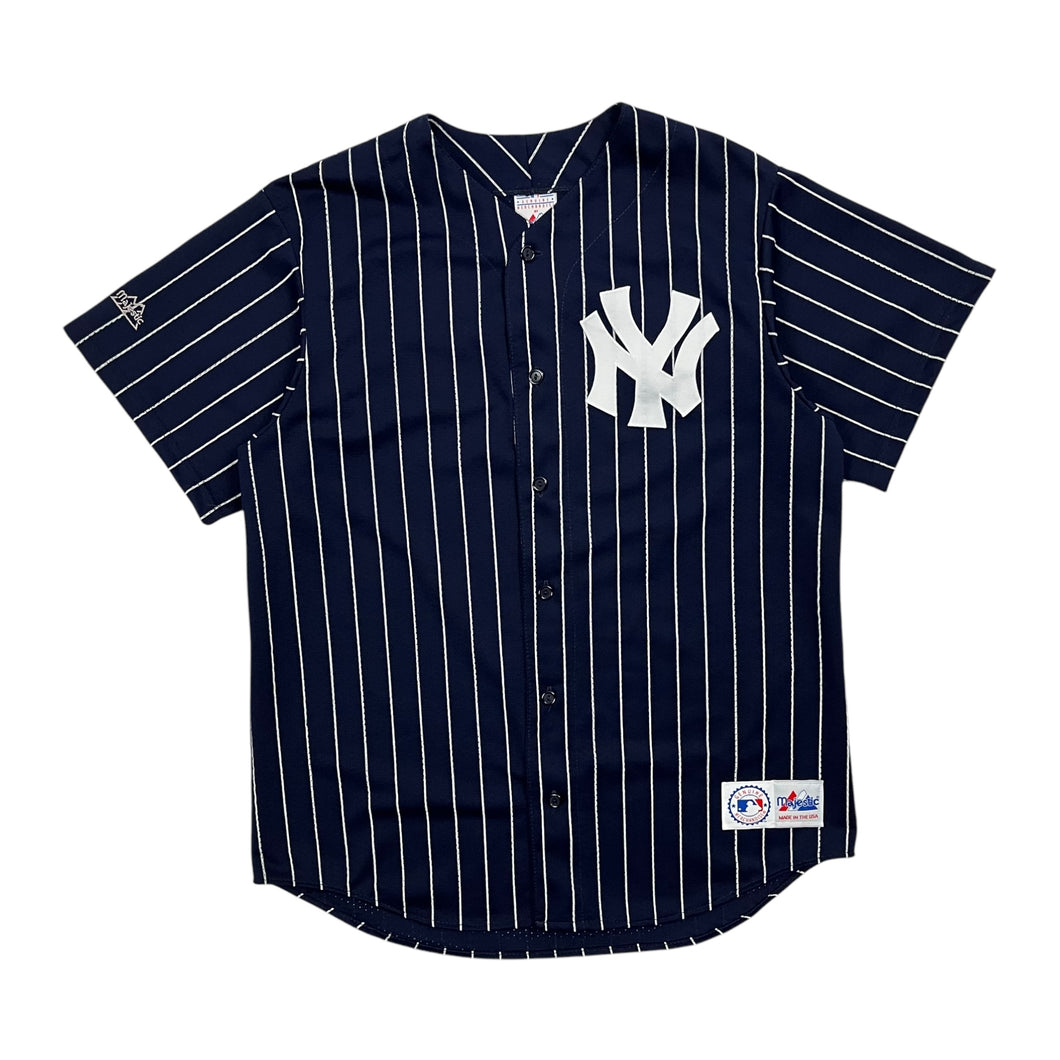 New York Yankees Pinstripe Mesh Majestic MLB Baseball Jersey - Size XL