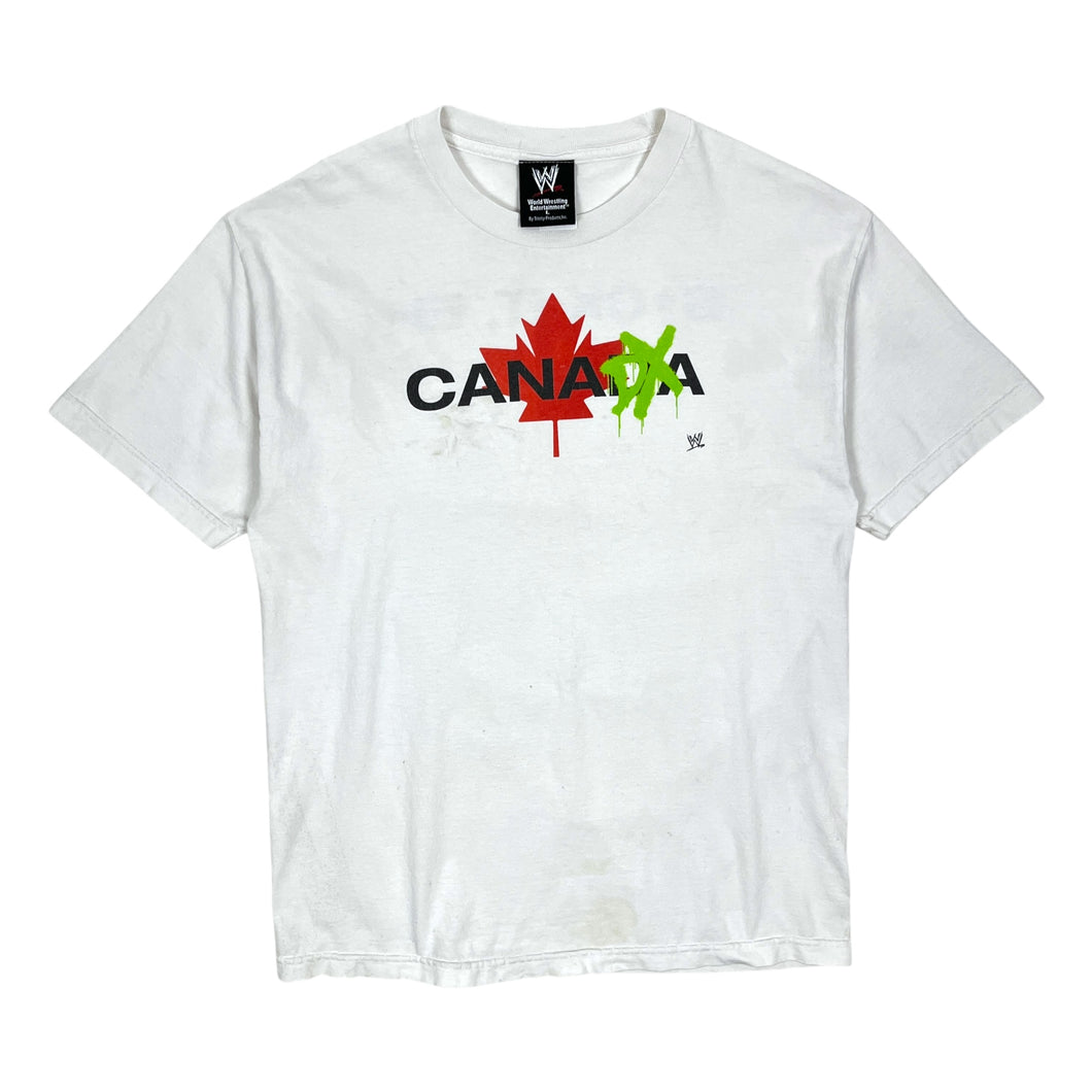 2002 D-Generation X Canada Suck It Eh WWE Wrestling Tee - Size L/XL