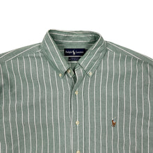 Load image into Gallery viewer, Ralph Lauren Pinstripe Oxford Raw Hem Button Up - Size L
