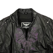 Load image into Gallery viewer, Women’s Tribal Leather Biker Jacket - Size XL
