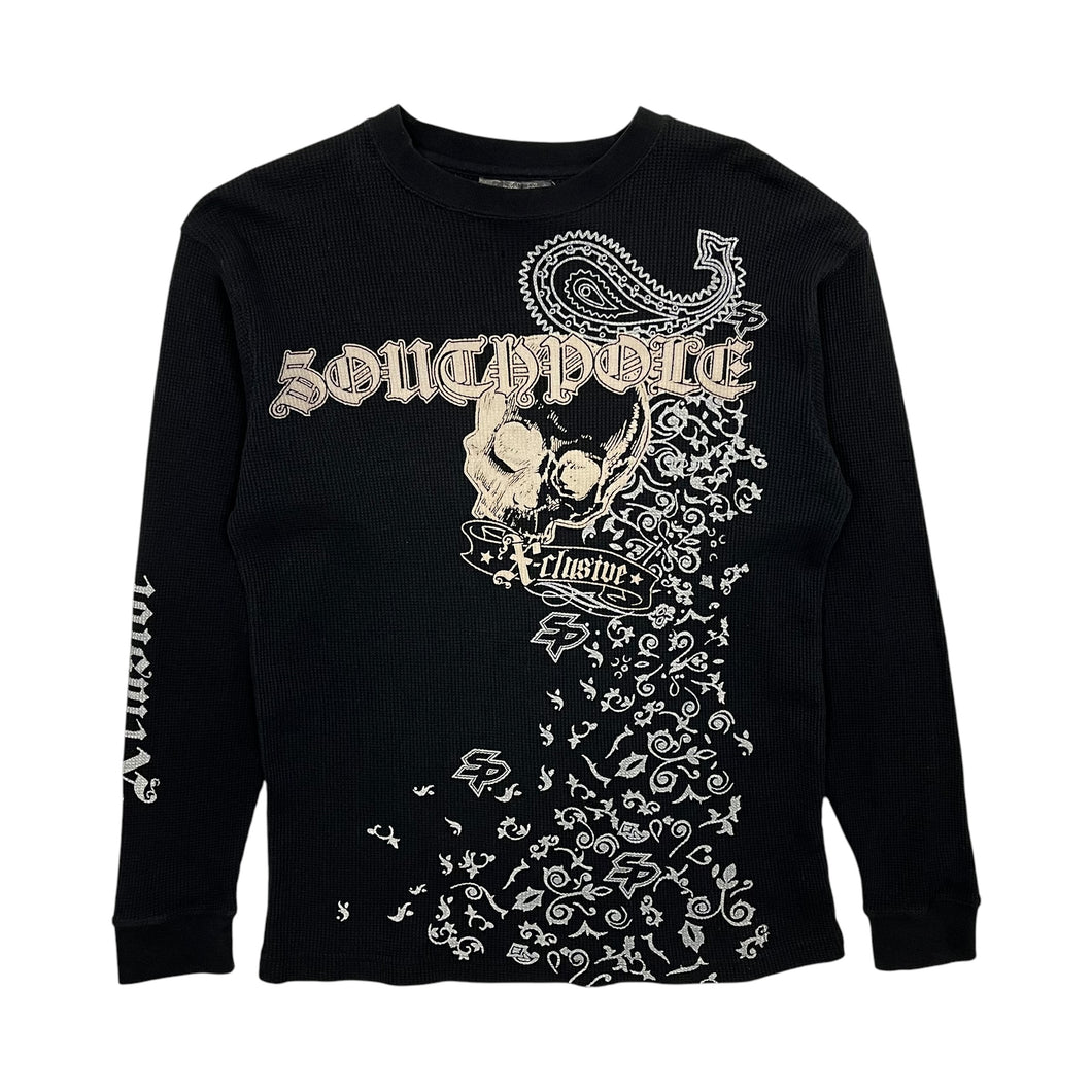 Southpole X-Clusive Paisley Skull Thermal Long Sleeve - Size L/XL