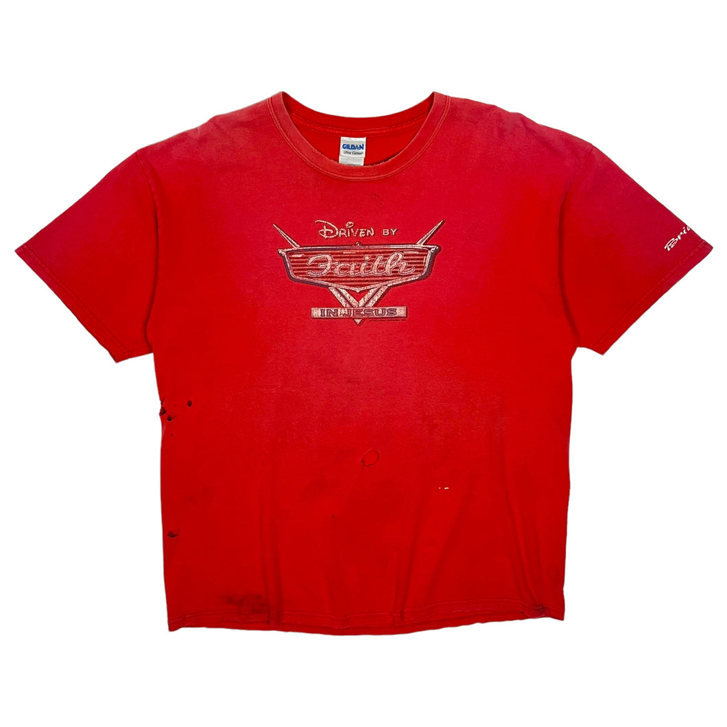 Distressed Driven By Faith Religious Parody Tee - Size XL
