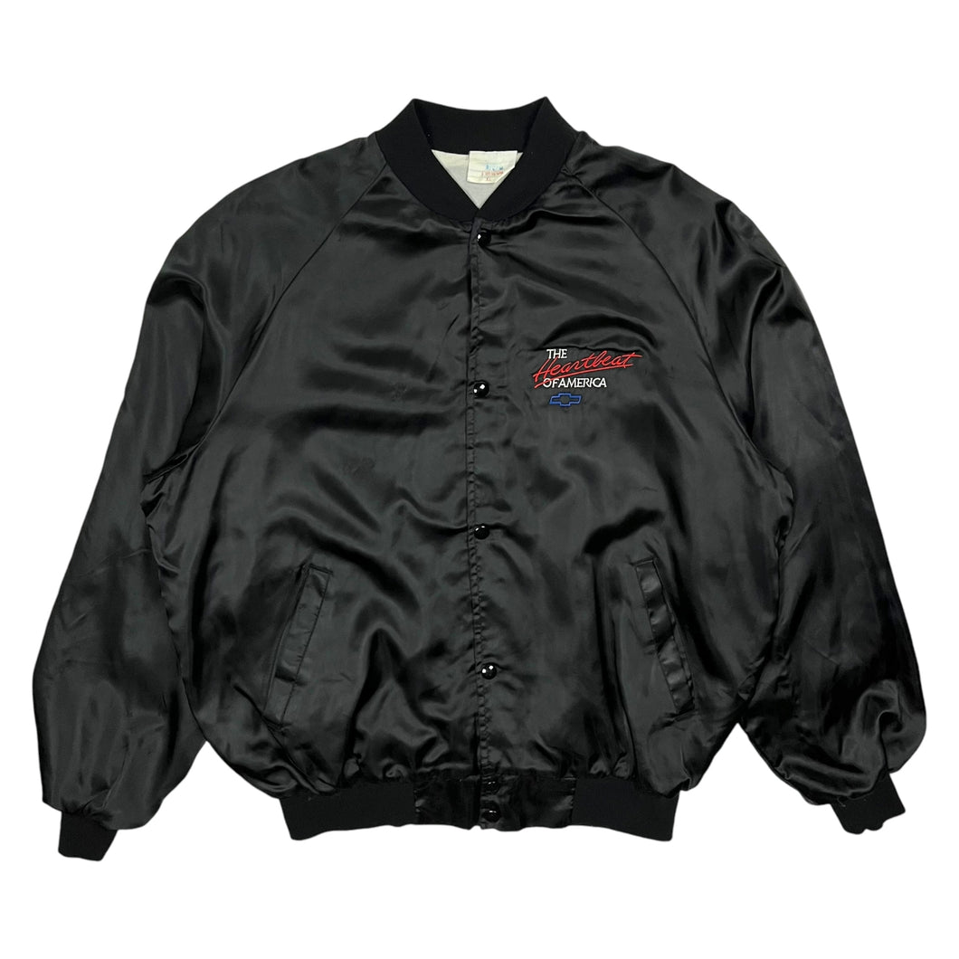 Chevrolet Motors Heartbeat Of America Satin Baseball Jacket - Size L