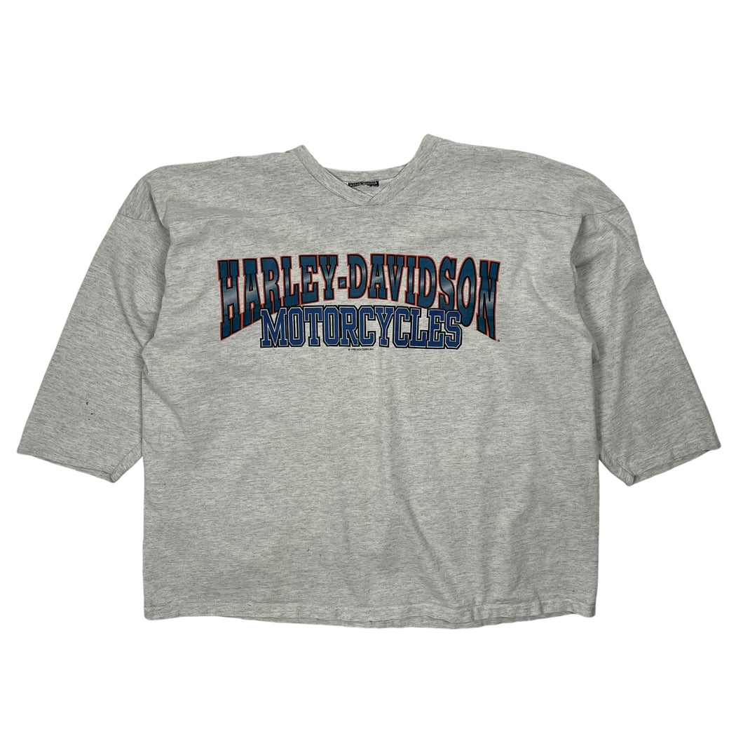 1992 Harley-Davidson 3/4 Sleeve Cotton Biker Jersey - Size L/XL