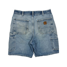 Load image into Gallery viewer, Carhartt Distressed &amp; Repaired Carpenter Denim Shorts - Size 34"
