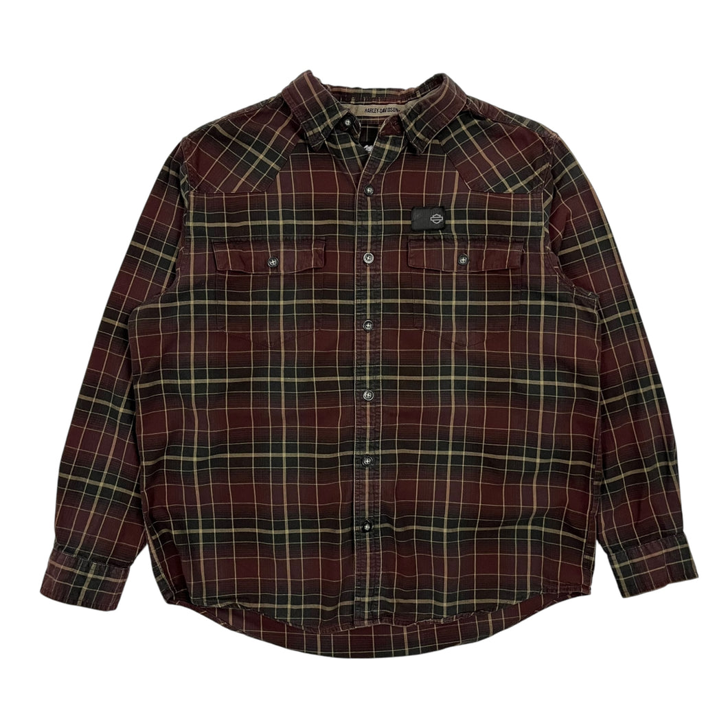 Harley-Davidson Flannel Button Up Shirt - Size L