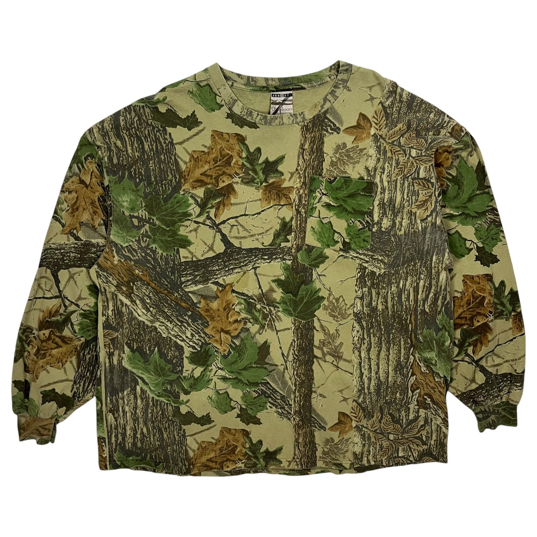 Jerzees Outdoors Realtree Camo Pocket Long Sleeve - Size XXL