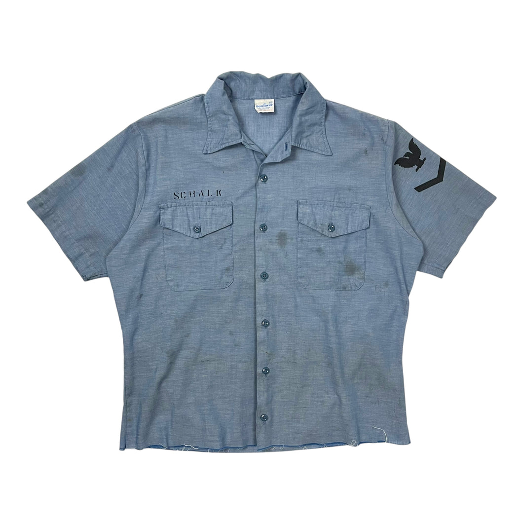 US Navy Raw Hem Deck Shirt - Size M/L