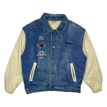 Load image into Gallery viewer, Disney Mickey Mouse Two Tone Denim Varsity Jacket - Size M
