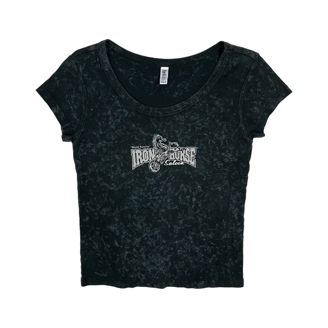 Women's Iron Horse Saloon Acid Wash Biker Tee - Size M
