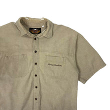 Load image into Gallery viewer, Harley-Davidson Embroidered Khaki Button Down Shirt - Size L/XL
