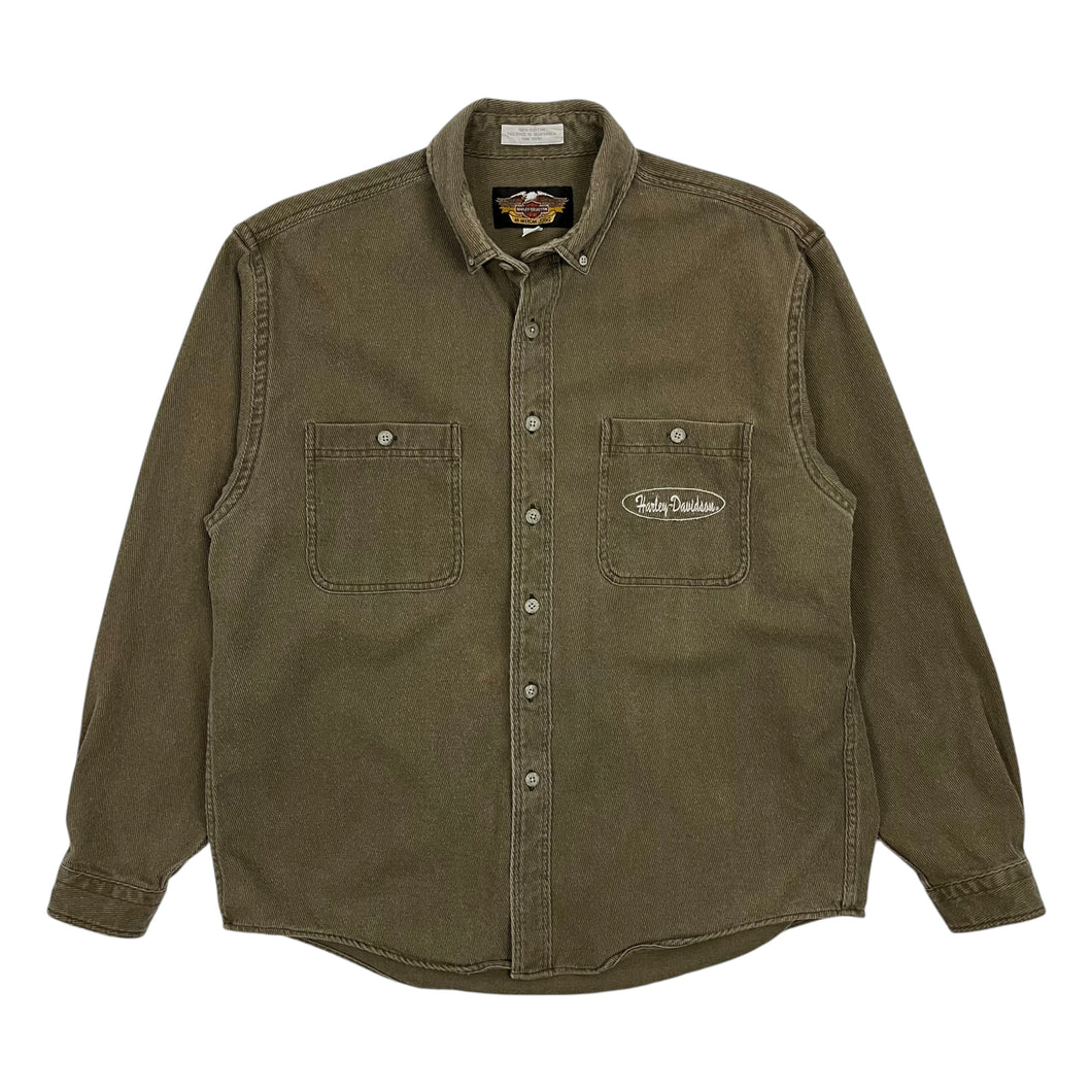 1997 Harley-Davidson Corduroy Button Up - Size XL