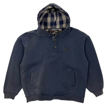 Load image into Gallery viewer, Sun Baked Distressed No Fear Henley Hoodie - Size M/L
