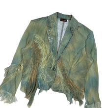 Load image into Gallery viewer, Women&#39;s Black Cat Embellished Denim Jacket - Size S/M
