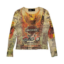 Load image into Gallery viewer, Women’s Harley-Davidson Rhinestone Eagle Biker All Over Print Long Sleeve - Size L
