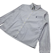 Load image into Gallery viewer, Polo By Ralph Lauren Pinstripe Raw Hem Button Down - Size M
