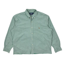 Load image into Gallery viewer, Ralph Lauren Pinstripe Oxford Raw Hem Button Up - Size L
