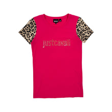 Load image into Gallery viewer, Women&#39;s Just Cavalli Rhinestone Cheetah Tee - Size XS/S
