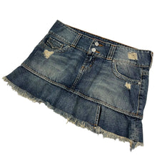 Load image into Gallery viewer, Women&#39;s Layered Distressed Denim Skirt - Size M
