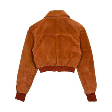 Load image into Gallery viewer, Women&#39;s Wet Seal Suede Cropped Bomber Jacket - Size S
