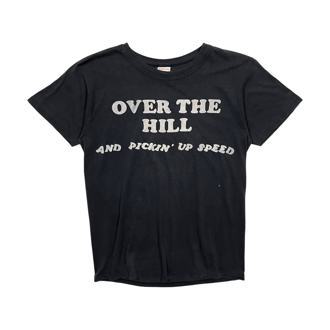 Over The Hill And Picking Up Speed Ringer Neck Tee - Size M/L