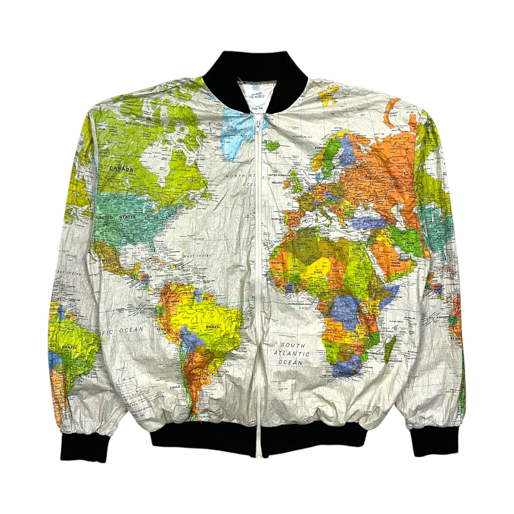 1989 Wearin' The World Tyvek Map Jacket - Size M/L