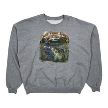 Load image into Gallery viewer, Cast Your Cares Christian Fishing Crewneck Sweatshirt - Size M/L
