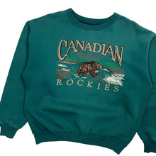 Load image into Gallery viewer, Canadian Rockies 3D Embroidered Bear Crewneck Sweatshirt - Size L
