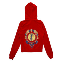Load image into Gallery viewer, Women&#39;s Juicy Couture Crest Logo Velour Zipped Hoodie - Size S
