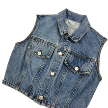 Load image into Gallery viewer, Women&#39;s Bongo Cropped Denim Vest - Size XS
