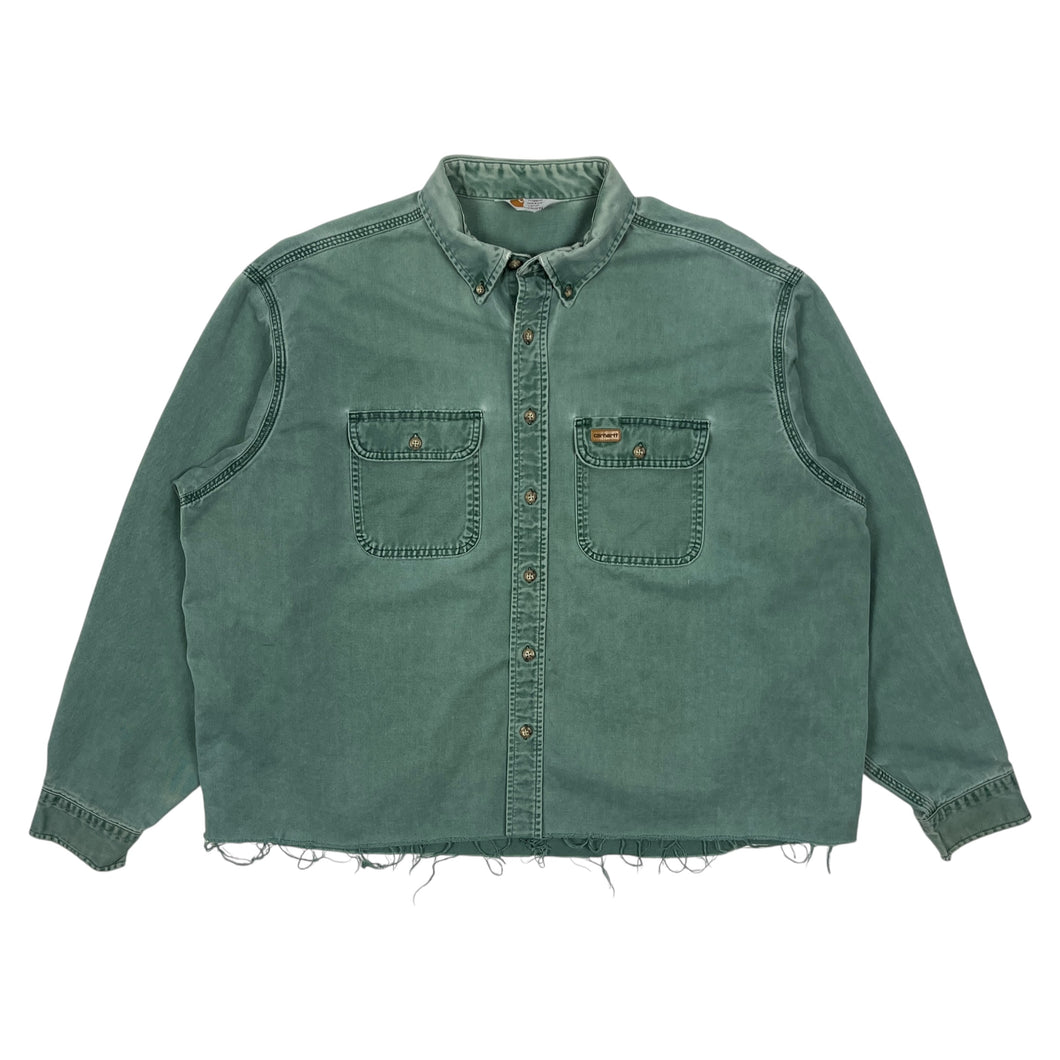 Sun Baked Carhartt Heavyweight Raw Hem Work Shirt - Size XL