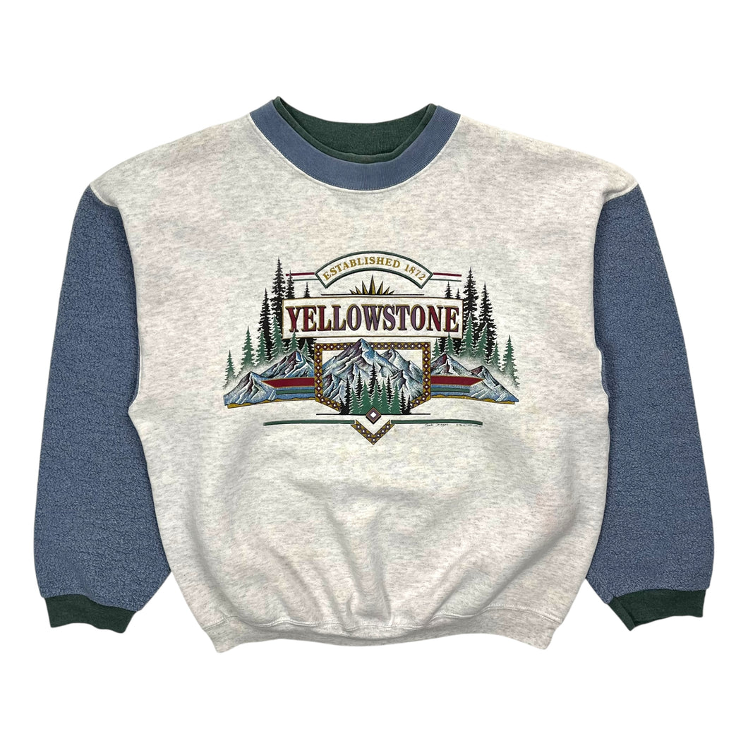 1991 Yellowstone National Park Tri-Tone Crewneck Sweatshirt - Size