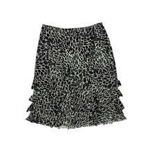 Load image into Gallery viewer, Women&#39;s Grayscale Cheetah Print Ruffled Skirt - Size M
