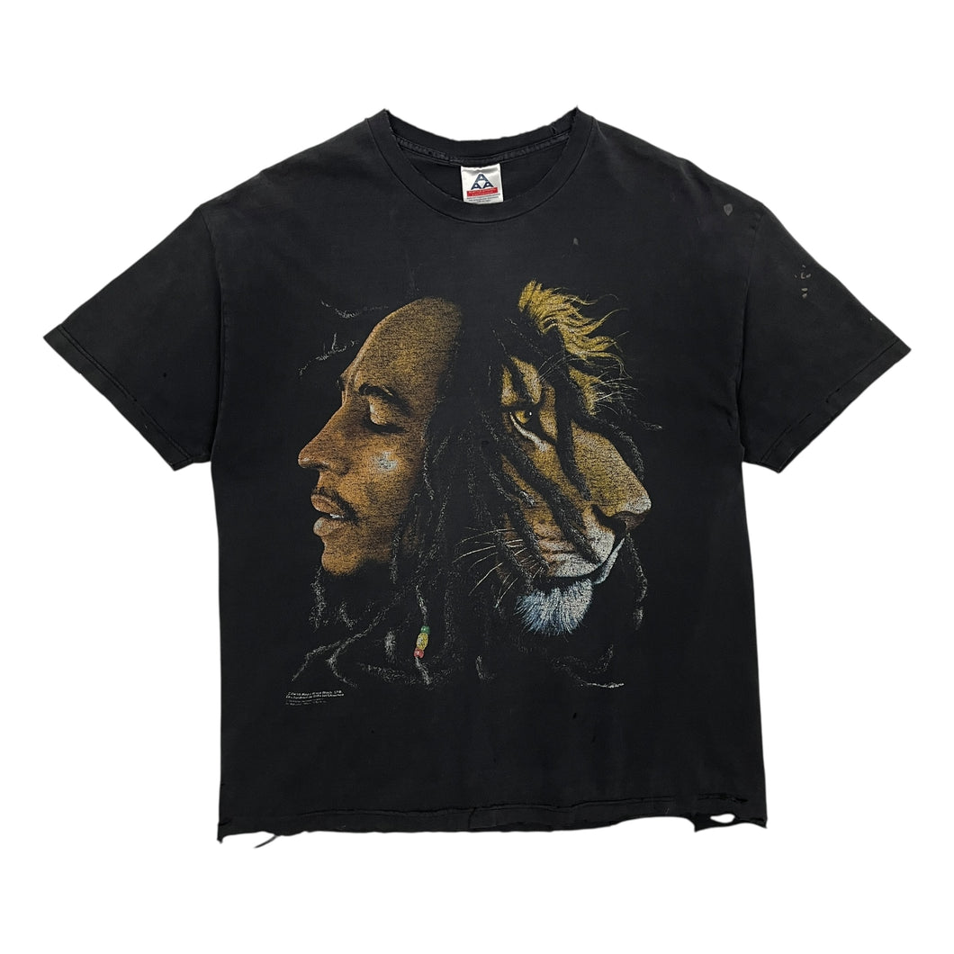 Distressed Bob Marley Lion Tee - Size XL