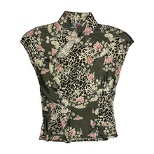 Load image into Gallery viewer, Women&#39;s If Ganas Satin Leopard &amp; Floral Print Top - Size L
