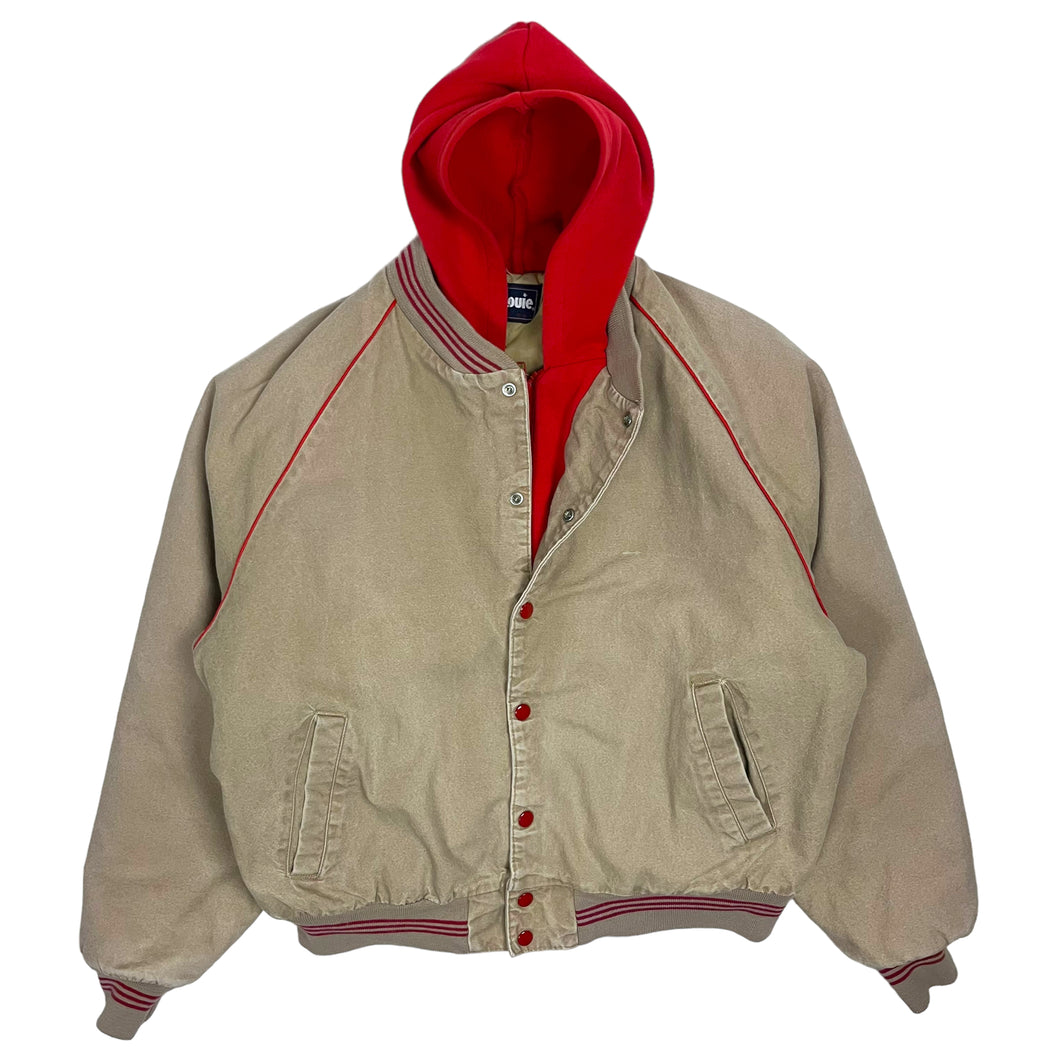 Faux Hoodie Varsity Jacket - Size M
