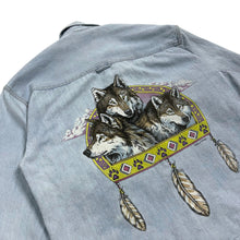 Load image into Gallery viewer, National Wildlife Wolf Denim Shirt - Size M
